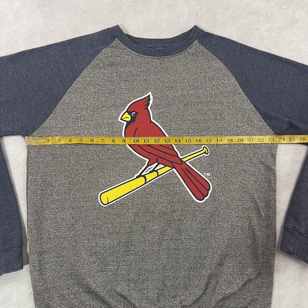 St Louis Cardinals Sweatshirt Adults Size XL Blue Gray Raglan Long Sleeve Logo - Picture 5 of 13